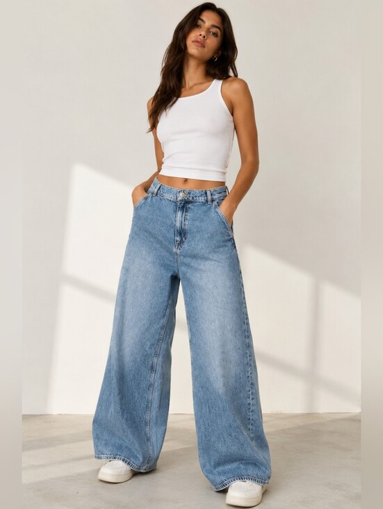 COS Denim - COS Light Blue Wide Leg Flare Jeans